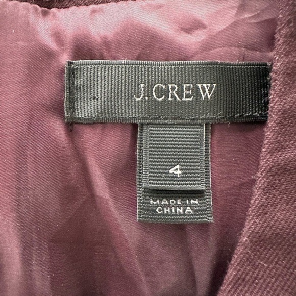 J. Crew Sleeveless Sheath Dress‎ Burgundy Purple Career Workwear Size 4 - Picture 2 of 3